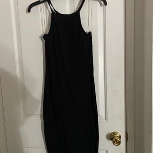 Cotton Midi Black Dress